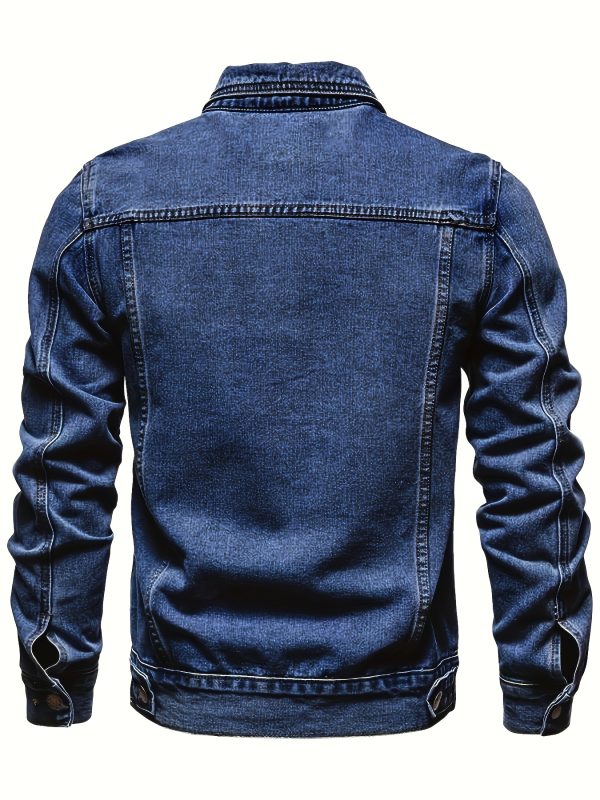 Men'S Casual Faux Denim Jacket - Image 4