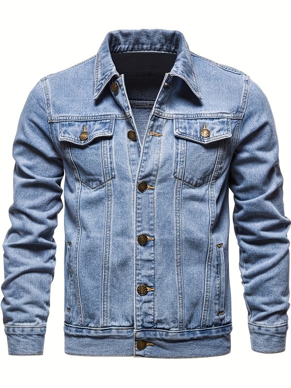 Men'S Casual Faux Denim Jacket - Image 3