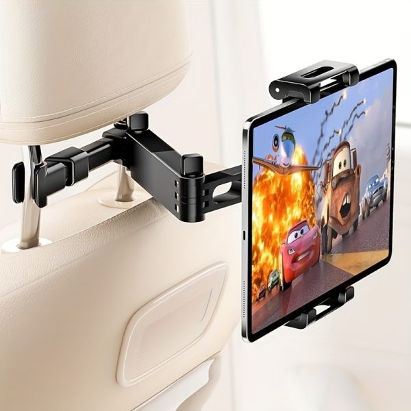 3-in-1 Car Headrest Tablet Stand with 360° Rotation & Adjustable Extended Arm