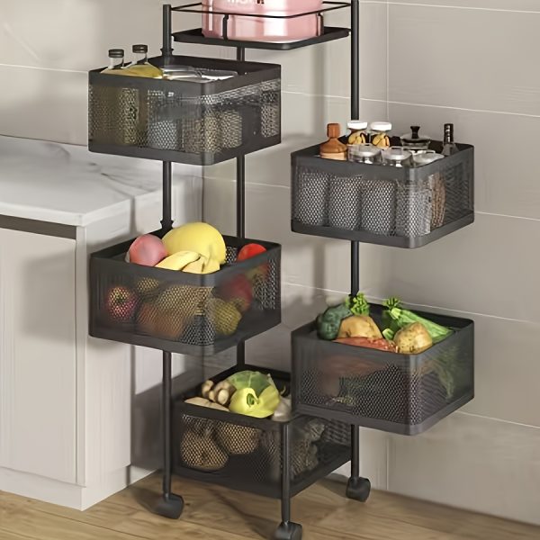 5-Tier Rotating Kitchen Storage Shelf - Image 2