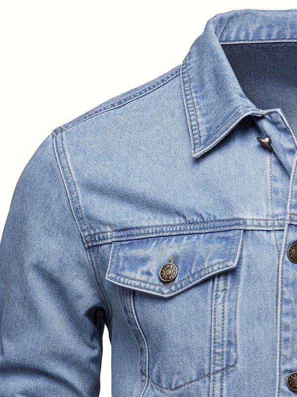 Men'S Casual Faux Denim Jacket - Image 9