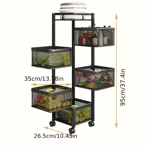 5-Tier Rotating Kitchen Storage Shelf - Image 4