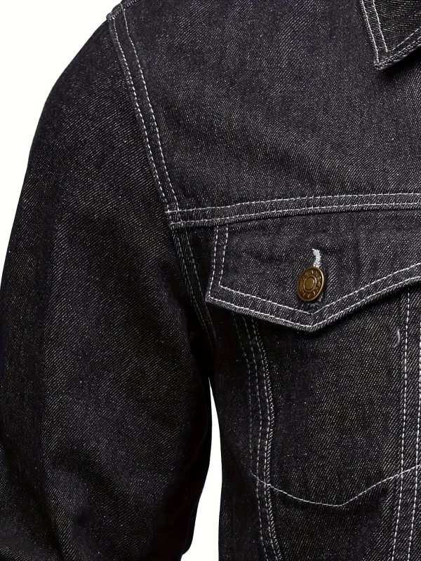 Men'S Casual Faux Denim Jacket - Image 8