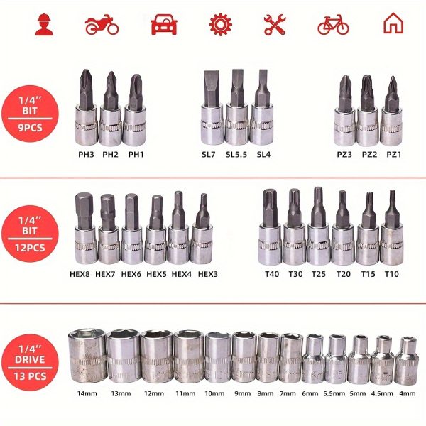 325/53/46pcs Professional Automotive Master Tool Kit - Image 13