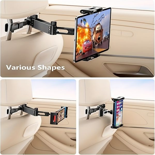 3-in-1 Car Headrest Tablet Stand with 360° Rotation & Adjustable Extended Arm - Image 8