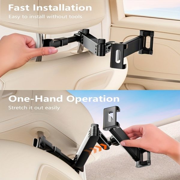 3-in-1 Car Headrest Tablet Stand with 360° Rotation & Adjustable Extended Arm - Image 9
