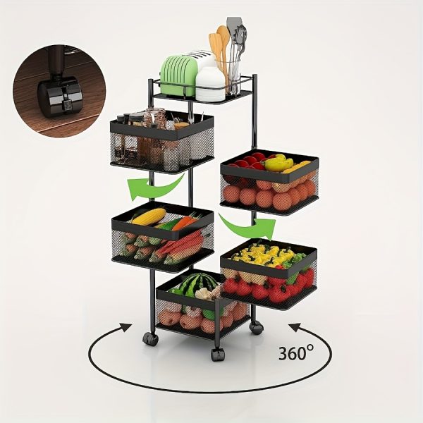 5-Tier Rotating Kitchen Storage Shelf - Image 10