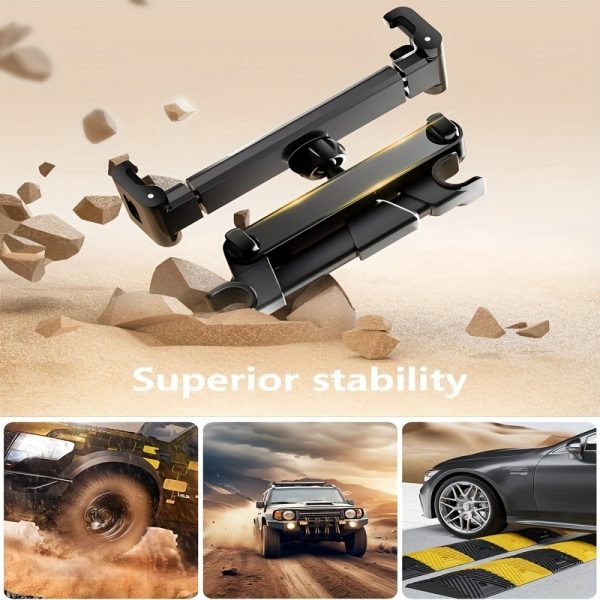 3-in-1 Car Headrest Tablet Stand with 360° Rotation & Adjustable Extended Arm - Image 7