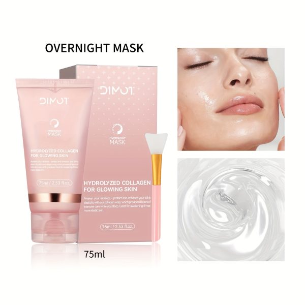 [Collagen Night Wrap Mask] DIMOT Collagen Night Wrap Mask 2.54oz *2 with Jelly Brush - Image 5
