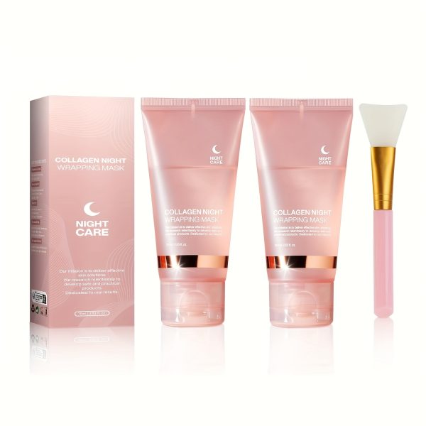 [Collagen Night Wrap Mask] DIMOT Collagen Night Wrap Mask 2.54oz *2 with Jelly Brush - Image 4