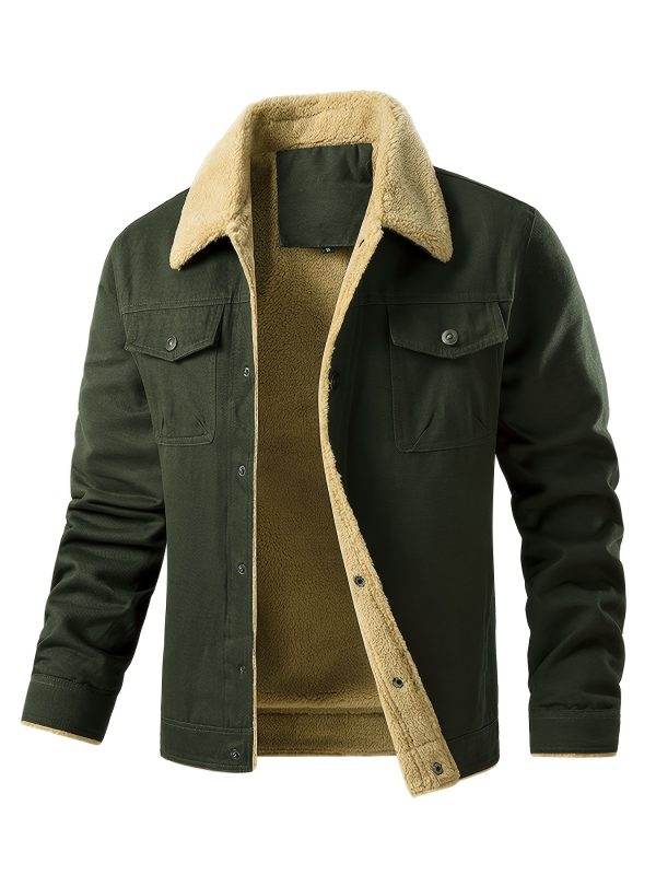 Men'S Fashion Trendy Cotton Fleece-Lined Jacket - Image 3