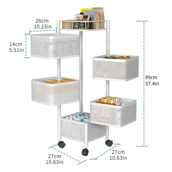 5-Tier Rotating Kitchen Storage Shelf - Image 3