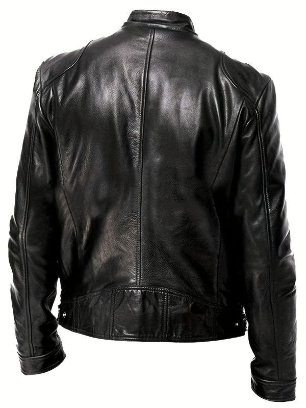 Warm Fleece-Lined Men's Black Jacket - Image 4