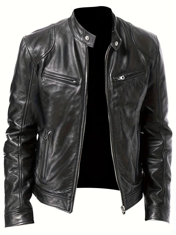 Warm Fleece-Lined Men's Black Jacket