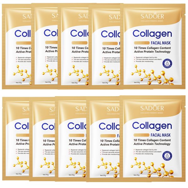 10pcs Bone Collagen Moisturizing Facial Mask - Image 2