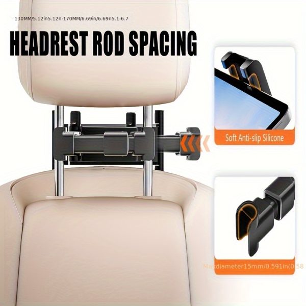 3-in-1 Car Headrest Tablet Stand with 360° Rotation & Adjustable Extended Arm - Image 4