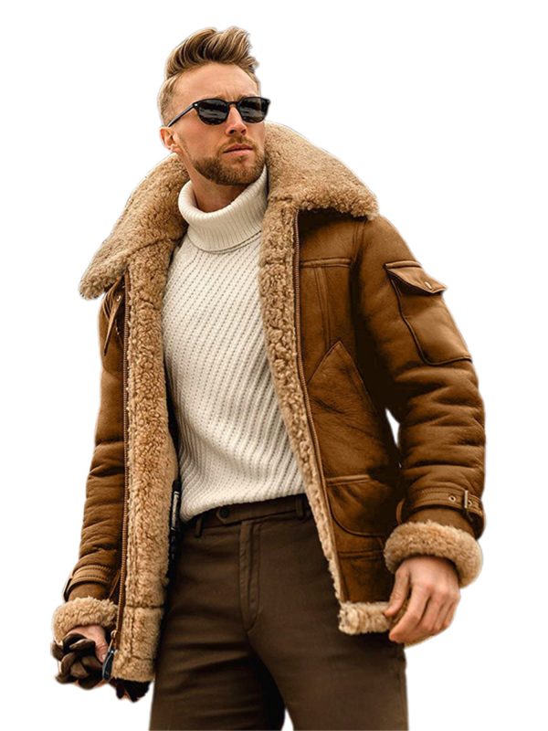 Men'S Zip-Up Jacket with Fleece Lining