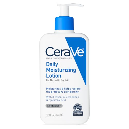 CeraVe Daily Moisturizing Lotion for Dry Skin, Body Lotion & Face Moisturizer with Hyaluronic Acid and Ceramides, Daily Moisturizer, Fragrance Free, Oil-Free, 12 Ounce : Body Lotions : Beauty & Personal Care