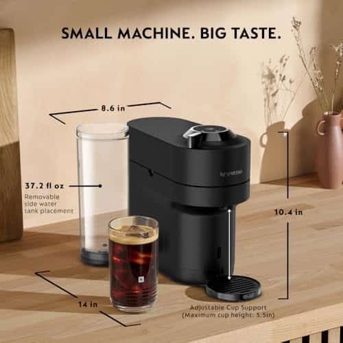 Nespresso Vertuo Pop+ Coffee and Espresso Maker by De'Longhi, Black Matte with Dark Chrome - Image 7