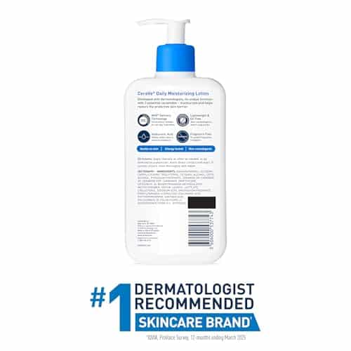 CeraVe Daily Moisturizing Lotion for Dry Skin, Body Lotion & Face Moisturizer with Hyaluronic Acid and Ceramides, Daily Moisturizer, Fragrance Free, Oil-Free, 12 Ounce : Body Lotions : Beauty & Personal Care - Image 11