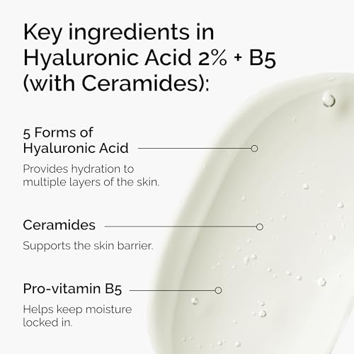 The Ordinary Hyaluronic Acid 2% + B5 (with Ceramides), Multi-Depth Hydration Serum for Plumper, Smoother Skin, 1 Fl Oz : Beauty & Personal Care - Image 3
