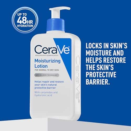 CeraVe Daily Moisturizing Lotion for Dry Skin, Body Lotion & Face Moisturizer with Hyaluronic Acid and Ceramides, Daily Moisturizer, Fragrance Free, Oil-Free, 12 Ounce : Body Lotions : Beauty & Personal Care - Image 7